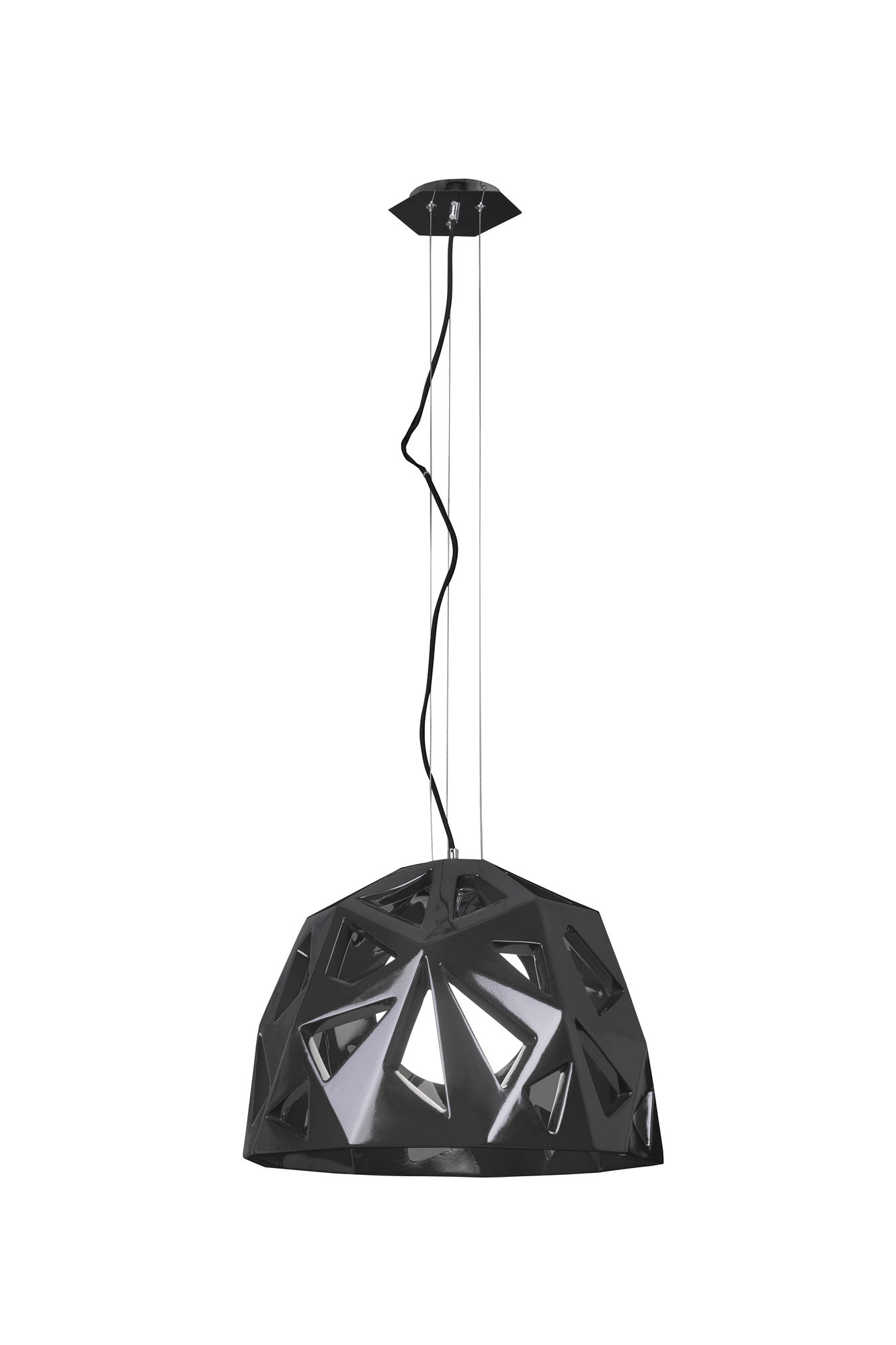 M3732  Facette Pendant 1 Light Gloss Black